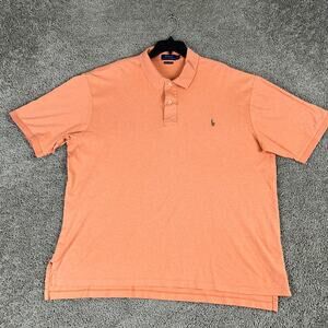 Polo Ralph Lauren Shirt Mens 2XL Tall Orange Flesh Pony Pima Soft Touch Preppy